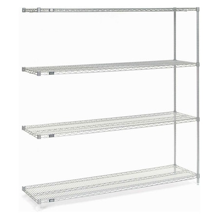 Nexel Nexelate Wire Shelving Add-On, Silver Epoxy, 72W X 18D X 74H A18727EP